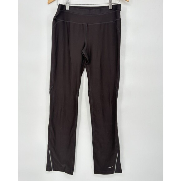 Nike Fit Dry Pants Womens Size Small Brown Straight Swoosh‎ Athletic Gym Yoga - Picture 1 of 10